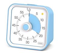 InfPokid Temporizador Visual con función de Pausa para niños y Adultos, Cuenta Regresiva de 60 Minutos Temporizador de productividad, gestión del Tiempo para Estudios, Clases, Cocina (Azul)