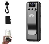 Infrared Night Vision Portable Recorder, Body Cameras with Audio and Video Recording, 1080p Wearable Mini Body Camera Video Recorder with 180° Rotatable Lens and WiFi for Cycling (1pc+128g)