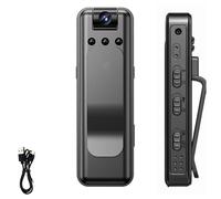 Infrared Night Vision Portable Recorder, Mini Portable Body Camera with Audio and Video Recording, 4k Video Recorder with 180° Rotatable Lens & WiFi, For Cycling, Sports, Travel (Camera)