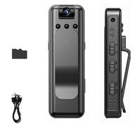 Infrared Night Vision Portable Recorder, Mini Portable Body Camera with Audio and Video Recording, 4k Video Recorder with 180° Rotatable Lens & WiFi, For Cycling, Sports, Travel (Camera+32G)