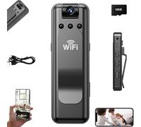 Infrared Night Vision Portable Recorder, Mini Portable Body Camera with Audio and Video Recording, HD 1080p Wearable, 180 Degree Rotatable Lens, for Sports, Outdoor & Travel (128G Card)