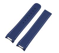 INFRI Correa de reloj de goma de 20 mm para Omega Strap Seamaster 300 AT150 Aqua Terra Ultra Light 8900 con hebilla de acero, With Black Buckle, Ágata