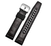 INFRI Correa de reloj de piel auténtica con parte inferior de silicona para SRPD76K1 SRPE80K1 SRPE79K1 Correa deportiva impermeable de 22 mm, negro y marrón, 22mm, Ágata