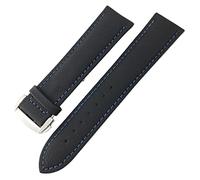 INFRI Nylon Canvas Watch Band para Omega Seamaster Diver 300 para Rolex para Seiko Skx Para Tissot para Longines Leather 19/20/21/22mm de reloj Correa(Black blue,20mm Silver buckle)