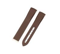 INFRI Para Omega Swatch Planet Joint Name Series 20mm Color a juego correa de reloj de silicona interfaz de arco impermeable reemplazar correas de reloj(Brown-No buckle)