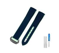 INFRI Para Omega Swatch Planet Joint Name Series 20mm Color a juego correa de reloj de silicona interfaz de arco impermeable reemplazar correas de reloj(Blue green-Black-Z3)