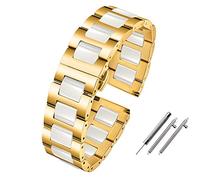 INFRI Smart Watchband 20 mm de 22 mm Pulsera de cerámica para equipo Samsung S2 S3 S4 Correa de reemplazo para Huawei Watch2 Pro GT2 Bandas mágicas(Beige,18mm)