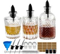 INFTYLE Juego de 3 botellas de jarabe, dispensador de jarabe con tapas a prueba de fugas, boquilla ideal para jarabes de café, miel, condimentos, aceite de oliva