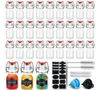 INFTYLE - Juego de 30 botellas de vidrio peque as de 2 oz con tapa abatible para licor, ideal para bebidas caseras, extractos, dulces, manualidad