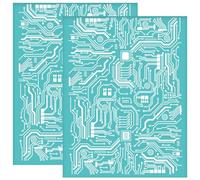 INFUNLY 2 plantillas de impresión de pantalla de placa de circuito de 20,5 x 35 cm, reutilizables, autoadhesivas, patrones para pintar fondo, kit de pegamento de malla en madera y hogar