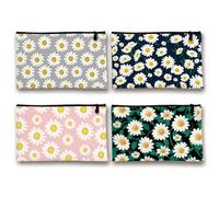 INFUNLY Bolsas de cosméticos de lona para mujer, despertar y maquillar, multicolor, Margarita