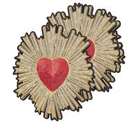 INFUNLY Bordado Apliques Corazón Coser En Parches Lentejuelas Grandes DIY Costura Ropa Accesorios para Chaqueta Bolsa Gorras Artesanía