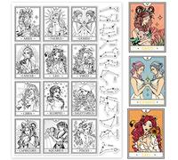 INFUNLY Constellations - Sellos transparentes de silicona con 12 diosas, sello de goma transparente para hacer tarjetas, para manualidades, álbumes de recortes, álbumes de fotos, decoración