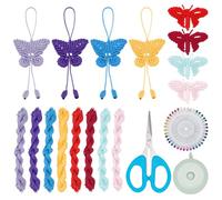 INFUNLY Juego de 8 kits de mariposas de macramé colorido, kit de mariposas de macramé con video de instrucciones (idioma español no garantizado), adorno colgante de macramé bohemio hecho a mano, kit