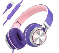 INFURTURE Auriculares con Cable Tipo C, Auriculares USB C con Mic y Control de Volumen, Línea Trenzada sin Enredos, Ligeros y Plegables Adecuado para niños/niñas, Se Aplica a iPhone Serie 16/15