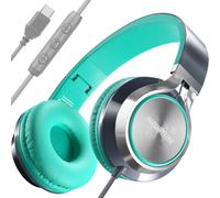 INFURTURE Auriculares con Cable Tipo C, Auriculares USB C con Mic y Control de Volumen, Línea Trenzada sin Enredos, Ligeros y Plegables Adecuado para niños/niñas, Se Aplica a iPhone Serie 16/15