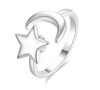 INFUSEU Anillas Mujer, Anillo Antiestres Anillos De Ansiedad para Inquietos Ajustables para El Estrés Cuentas para Circonita Cúbica Regalo para Hijas Mujer