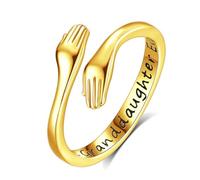 INFUSEU Anillo Abrazo Plata De Ley 925 18K Oro Ajustable Anillo De Amor Joyas Grabado Best Granddaughter Ever Regalos Originales para Mujer