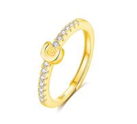 INFUSEU Anillo Inicial, 925 Plata De Ley 18K Oro Ajustable Letra C Anillos Apilables Alfabeto Mayúscula Joyería Personalizada Cumpleaños Regalo Dama Mujeres Niñas