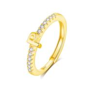 INFUSEU Anillo Inicial, 925 Plata De Ley 18K Oro Ajustable Letra P Anillos Apilables Alfabeto Mayúscula Joyería Personalizada Cumpleaños Regalo Dama Mujeres Niñas