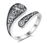 INFUSEU Anillo Talla Abierta, Ajustable Plata de Ley 925 Modelo 7-8 Anillo Dos Cabezas Serpiente/Gelada/Abrazo/Globina/Orangután/Dragón/Pentagrama Regalo Para Ella