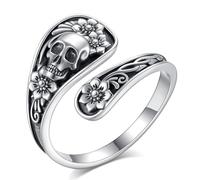 INFUSEU Anillo Talla Abierta, Ajustable Plata de Ley 925 Modelo 7-8 Anillo Dos Cabezas Serpiente/Gelada/Abrazo/Globina/Orangután/Dragón/Pentagrama Regalo Para Ella