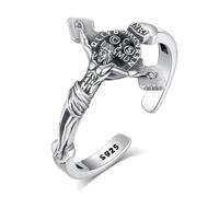 INFUSEU Anillo Talla Abierta, Ajustable Plata de Ley 925 Modelo 7-8 Anillo Dos Cabezas Serpiente/Gelada/Abrazo/Globina/Orangután/Dragón/Pentagrama Regalo Para Ella