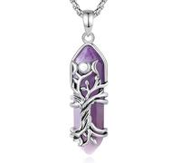 INFUSEU Collar Árbol De La Vida Colgante De Amatista Con Diseño De Árbol De Marte, Poderoso Medallón Protector, Regalo para Mujer