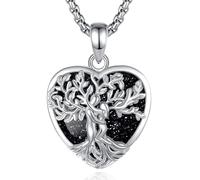 INFUSEU Collar Árbol de la Vida para Mujer, Colgante Arenisca Cristal Corazón Piedras Protectoras Joya Amuleto de Protección y Buena Suerte Regalo Personalizado para Mujeres Amiga Mamá