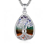 INFUSEU Collar Árbol de la Vida para Mujer, Colgante Chakra Cristal Lágrima Piedras Protectoras Joya Amuleto de Protección y Buena Suerte Regalo Personalizado para Mujeres Amiga Mamá