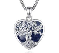 INFUSEU Collar Árbol de la Vida para Mujer, Colgante Piedra Azul Cristal Corazón Piedras Protectoras Joya Amuleto de Protección y Buena Suerte Regalo Personalizado para Mujeres Amiga Mamá