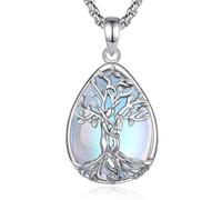INFUSEU Collar Árbol de la Vida para Mujer, Colgante Piedra Lunar Cristal Lágrima Piedras Protectoras Joya Amuleto de Protección y Buena Suerte Regalo Personalizado para Mujeres Amiga Mamá