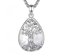 INFUSEU Collar Árbol de la Vida para Mujer, Colgante Transparente Cristal Lágrima Piedras Protectoras Joya Amuleto de Protección y Buena Suerte Regalo Personalizado para Mujeres Amiga Mamá