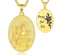 INFUSEU Collar santo josepy, San Elíptica Plata 925 18K Gold Colgante para El Hombre Con La Ira Del Guerrero Miguel Oval Medalla para Mujeres