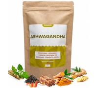Infusión Ashwagandha Cúrcuma Jengibre Canela Pimienta Negra y Cáscara de Naranja. Alivio del Estrés, Energía Natural, Ayuda a Dormir, Mejora Estado de Ánimo, Propiedades Antiinflamatorias