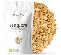 INFUSIÓN DE JENGIBRE ECOLÓGICA 100g (50 Tazas) | 100% Raiz de Jengibre Bio a Granel | Té de Jengibre Ecológico Zingiber officinale REPLANTEA