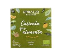 Infusión Ecológica "Calienta que Alimenta" de Jengibre y Corteza de Limón - 15 pirámides - Orballo