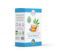 Infusión Ecológica de Cáñamo - Happy Dreams - 10 Pirámides Biodegradables | Hojas de Cáñamo, Valeriana, Lavanda y Manzanilla | Infusión Natural Relajante para Dormir Mejor