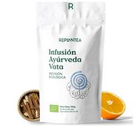 INFUSION JENGIBRE CANELA Y NARANJA "Ayurveda Vata" 100% Ecológica 100g (50 Tazas) | TE AYURVEDA Relajante y Depurativo con Regaliz, Jengibre, Canela, Fenogreco, Naranja REPLANTEA®