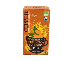 Infusión jengibre y cúrcuma Cupper 20 bolsas - infusión ecológica especiada