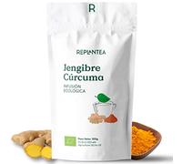 INFUSION JENGIBRE Y CÚRCUMA Ecológica 100g (50 Tazas) | Sabor Intenso 98% Jengibre, 1% Cúrcuma y Cardamomo REPLANTEA®