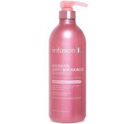 Infusion K Champú antirotura de queratina con complejo de UltraKeratina, fortalece el cabello débil y dañado, hidrata e hidrata, seguro para el color, parabenos, sulfato, libre de crueldad, fabricado