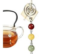 Infusor de bolsas de té, reutilizable, con cadena de cuentas de remojo, pesas antideslizantes de acero inoxidable con dije de cuentas para cocinar, oficina, viajes
