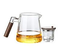 Infusor de ollas, de control de presión de vidrio, diseño de mango de madera, Enchanti, elaboración de hojas sueltas, función de separación de agua, para el hogar, oficina, cafetería