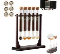 Infusor de sabor a cigarro con tubo de vidrio, kit de humidificador con tubo de vidrio para infusor de cigarros, base de Padauk de aromaterapia hecha a mano con higrómetro y tapas herméticas