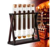 Infusor de sabor a cigarro y soporte de exhibición para envejecimiento - Sistema de infusión de vapor de 5 a 7 días con cámaras de vidrio, edición social de madera con medidor de humedad