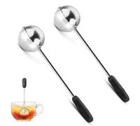 Infusor de Té Acero Inoxidable | Cuchara colador para té a granel | Filtro de té reutilizable con mango ergonómico para Infusiones, Hierbas y Especias (Original x 2)