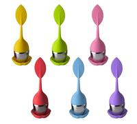 Infusor de Té de 6 Piezas Con Platillo y Mango Largo - Colador de Malla Fina Para Hojas Sueltas - Accesorios Para Preparación