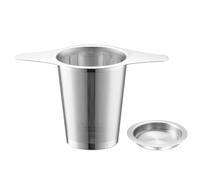 Infusor de té de acero inoxidable 304, colador de té de doble asa con tapa, infusor de café con malla densa, 1 pieza