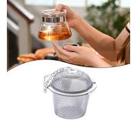 Infusor de té de acero inoxidable con hojas de té, especias, 1 unidad, acero inoxidable, adecuado para el hogar de sustancias no deseadas y productos químicos, resistente y construido para durar (L